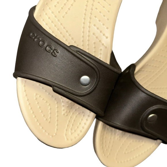 Crocs Cobbler Slides Slip On Sandals Shoes Comfort Retro brown size 10 - Picture 6 of 6